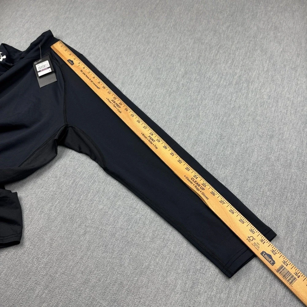 Under Armour T Shirt Mens 2XL XXL Black Fitted Mock Neck Cold Gear Baselayer NWT